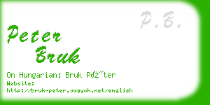 peter bruk business card